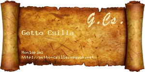 Getto Csilla névjegykártya